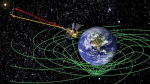 An artist's concept of Gravity Probe B measuring the curved spacetime around Earth.jpg