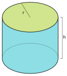 A right circular cylinder with radius r and height h..png